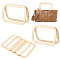 Alloy Bag Handle, Bag Replacement Accessories, Rectangle, Light Gold, 9.45x6.2x0.2cm, Inner Diameter: 7.95x4.7cm