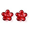 Transparent Glass Beads, Flower, Dark Red, 21x21.5x7mm, Hole: 1.8mm