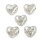 UV Plating Acrylic European Beads, Christmas Theme, Glitter Powder, Heart, WhiteSmoke, 20x22x14mm, Hole: 4mm