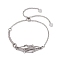 Tarnish Resistant Adjustable Braided 201 Stainless Steel Macrame Pouch Cable Chain Slider Bracelet Making, with 304 Stainless Steel Cable Chains, Stainless Steel Color, Inner Diameter: 2-7/8 inch(7.3cm), pouch: 21x20mm