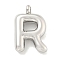 Non-Tarnish 304 Stainless Steel Pendants, Letter Charm, Stainless Steel Color, Letter R, 24.5x15.5x5.5mm, Hole: 3mm