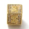 Brass Cubic Zirconia Beads, Letter S, Square, Letter S, 9.5x9.5x9.5mm, Hole: 6mm