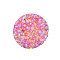 Resin Cabochons, Imitation Druzy Agate, Flat Round, AB Color Plated, Hot Pink, 12x3~4.5mm