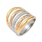 304 Stainless Steel Finger Rings, Irregularity Charm Wide Band Rings, Golden, 27mm, Inner Diameter: 20mm