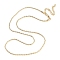 Brass Column Link Chain Necklaces for Women, Real 18K Gold Plated, 17.24 inch(43.8cm)