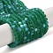 Transparent Glass Beads Strands, Faceted, Frosted, Half AB Color Plated, Rondelle, Sea Green, 2.9~3.3x2mm, Hole: 0.7mm, about 148~150pcs/strand, 39.5~40cm