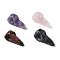 Natural Mixed Gemstone Carved Beak Figurines, for Home Office Desktop Feng Shui Ornament, 29~30x14x14.5~15mm