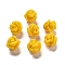 Synthetic Coral Carved Beads, Dyed, Flower, Gold, 8.5x8.5x8mm, Hole: 1.2mm