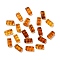 Opaque Acrylic Beads, Square, Chocolate, 8x8x3mm, Hole: 1mm