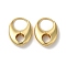 Rack Plating Brass Oval Hoop Earrings, Lead Free & Cadmium Free, Long-Lasting Plated, Real 18K Gold Plated, 21x4mm