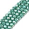 Electroplate Glass Beads Strands, Opaque Solid Color, AB Color Plated, Faceted, Rondelle, Light Sea Green, 6x5mm, Hole: 1mm, about 84~85pcs/strand, 41.5~42cm