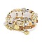 Bohemian Handwork Multi-Colored Stone Beaded Bracelet, Acrylic, Blanched Almond, Inner Diameter: 1-7/8 inch(4.8cm)