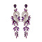 Sparkling Diamond Earrings for Women - Elegant and Chic Statement Jewelry, Purple, size 1