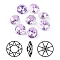 Pointed Back & Back Plated Glass Rhinestone Cabochons, Grade A, Faceted, Flat Round, Violet, 10x5mm