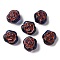 Transparent Lampwork Beads, Rose, Indigo, 13x8mm, Hole: 1mm, about 65~75pcs/100g