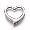 Non-Tarnish 304 Stainless Steel Linking Rings, Heart, Stainless Steel Color, 24x24x3.5mm