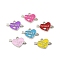 CCB Plastic Enamel Pendants, Platinum, Heart with Arrow and Word Love Charms, Mixed Color, 19x29x2.5mm, Hole: 2.5mm