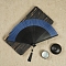 Chinese Style Wood Folding Fan with Tassel, for Party Wedding Dancing Decoration, Royal Blue, 210mm