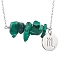 Natural Malachite Chip & Constellation Pendant Necklaces, 304 Stainless Steel Cable Chains Necklaces, Stainless Steel Color, Scorpio, 16.93 inch(43cm)