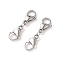 Non-Tarnish 304 Stainless Steel Double Lobster Claw Clasps, Stainless Steel Color, 28mm