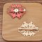 Alloy with Enamel Alligator Hair Clips Finding, Flower, Crimson, 50x40mm, 10pcs/set