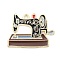 Alloy Enamel Pendants, Cadmium Free & Lead Free, Golden, Sewing Machine Charm, Black, 29x25x1mm, Hole: 1.6mm