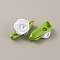 Polyester Rose Ornaments, for DIY Hair Accessories, Clothing Decoration, Costume, White, 27.5~29x14~16x7.5mm