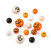 Craftdady 140Pcs Halloween Theme Painted Natural Wood Beads WOOD-CD0001-19-10