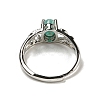 Oval Natural Amazonite Adjustable Rings RJEW-Q818-01P-01B-4