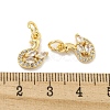 Brass Micro Pave Clear Cubic Zirconia Charms KK-Z044-33G-3