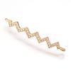 Brass Micro Pave Cubic Zirconia Links ZIRC-E124-49G-1