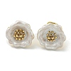 Flower Ion Plating(IP) 304 Stainless Steel Stud Earrings EJEW-G400-14G-3