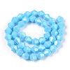 Opaque Solid Color Electroplate Glass Beads Strands EGLA-A039-P6mm-A12-3