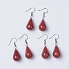 Natural Red Jasper Dangle Earrings EJEW-K069-B02-2