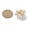 Flower Natural Pearl Adjustable Rings RJEW-P113-01G-2