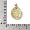 Oval with Virgin Mary Brass Micro Pave Clear Cubic Zirconia Pendants KK-K385-030G-4