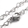 Tarnish Resistant Heart 304 Stainless Steel Link Bracelets BJEW-JB01929-1