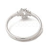 304 Stainless Steel Flower Adjustable Ring for Women RJEW-M149-03P-2