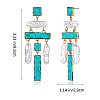 Synthetic Turquoise Rectangle Chandelier Earrings JE1132A-2