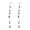 Natural Gemstone Dangle Stud Earring EJEW-JE04122-2