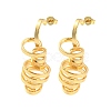 Rack Plating Brass Twist Spiral Stud Earrings EJEW-P240-14G-1