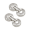 Brass Pave Clear Cubic Zirconia Fold Over Clasps FIND-WH0156-22P-1