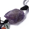 Natural Amethyst Nugget with Mixed Gemstone Chips Tassel Keychains KEYC-P012-02P-04-2