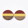 Tri-color Resin & Walnut Wood Pendants X-RESI-S358-78M-2