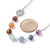 7Pcs 7 Style Natural Mixed Gemstone Beaded Pendant Necklace with Alloy 7 Chakra NJEW-JN03889-7