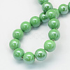 Pearlized Handmade Porcelain Round Beads PORC-S489-8mm-09-2