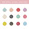 120Pcs 12 Colors Golden Plated Alloy Charms ENAM-SZ0001-64G-3