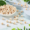 Kissitty 250Pcs 5 Styles Printed Natural Schima Wood Beads WOOD-KS0001-22-14