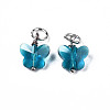 Faceted Transparent Glass Charms GLAA-T024-06D-2