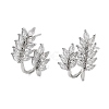 Rack Plating Leaf Brass Stud Earrings EJEW-N055-30P-RS-1